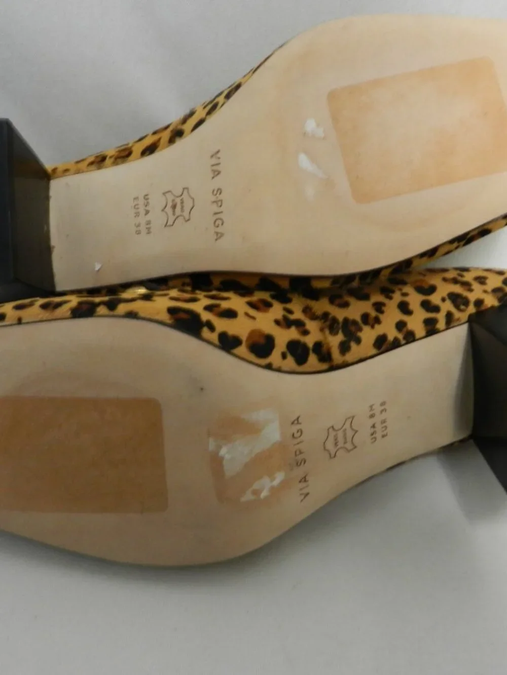Via Spiga pony hair fur leather animal leopard block heels pumps NEW Size Sz 8